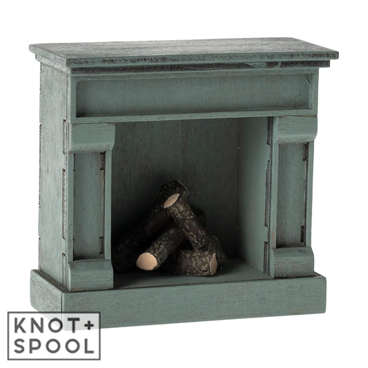 Maileg Blue Mouse Fireplace