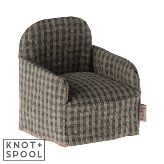 Maileg Green Checker Mouse Chair