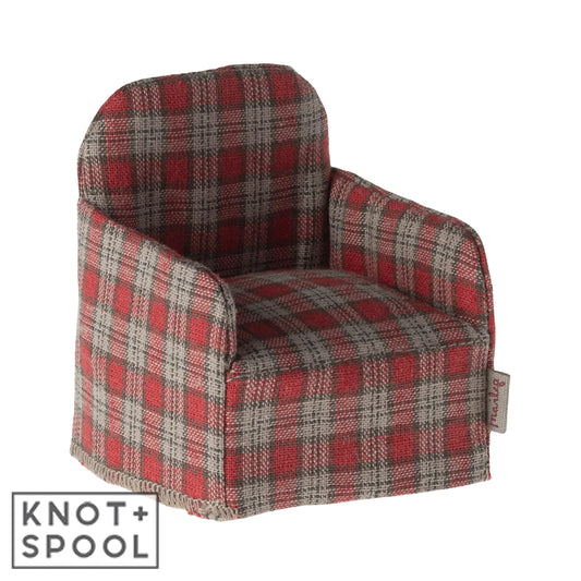 Maileg Red Checkered Mouse Chair