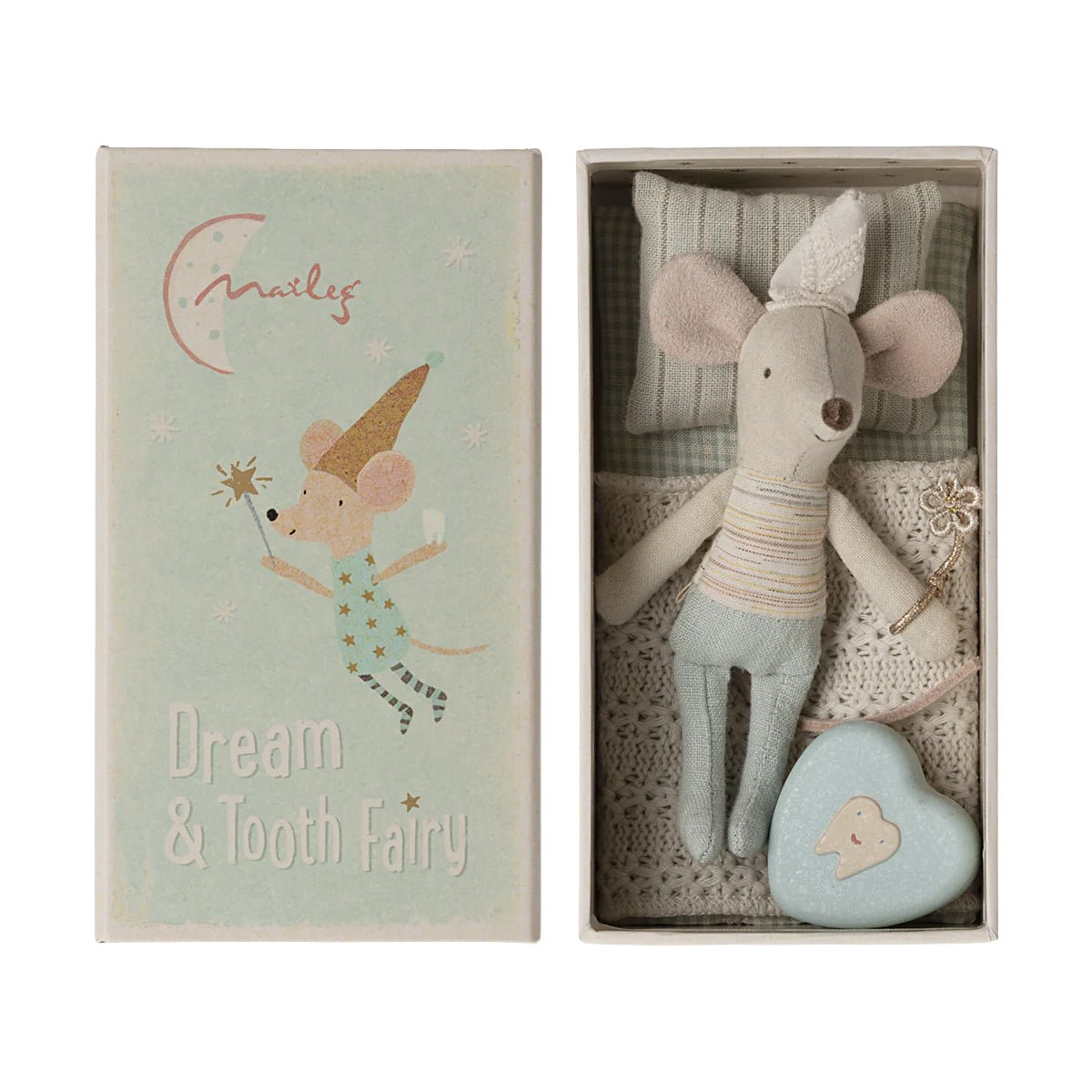 2024 Maileg Little Brother Tooth Fairy Mouse In Matchbox - Knot and Spool