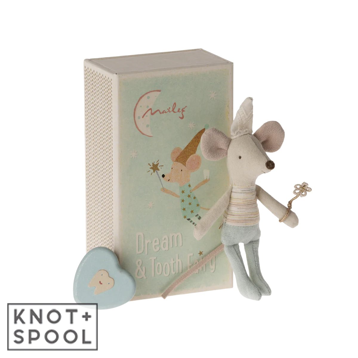 2024 Maileg Little Brother Tooth Fairy Mouse In Matchbox - Knot and Spool