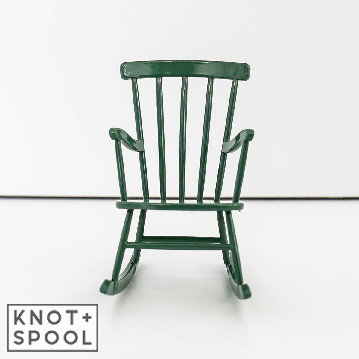 2024 Maileg Mouse Dark Green Rocking Chair - Knot and Spool