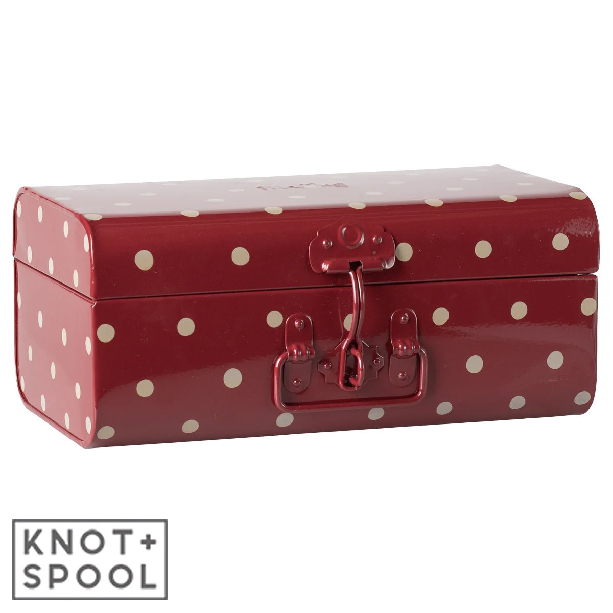 2024 Maileg Small Storage Suitcase | Red with Dots - Knot and Spool