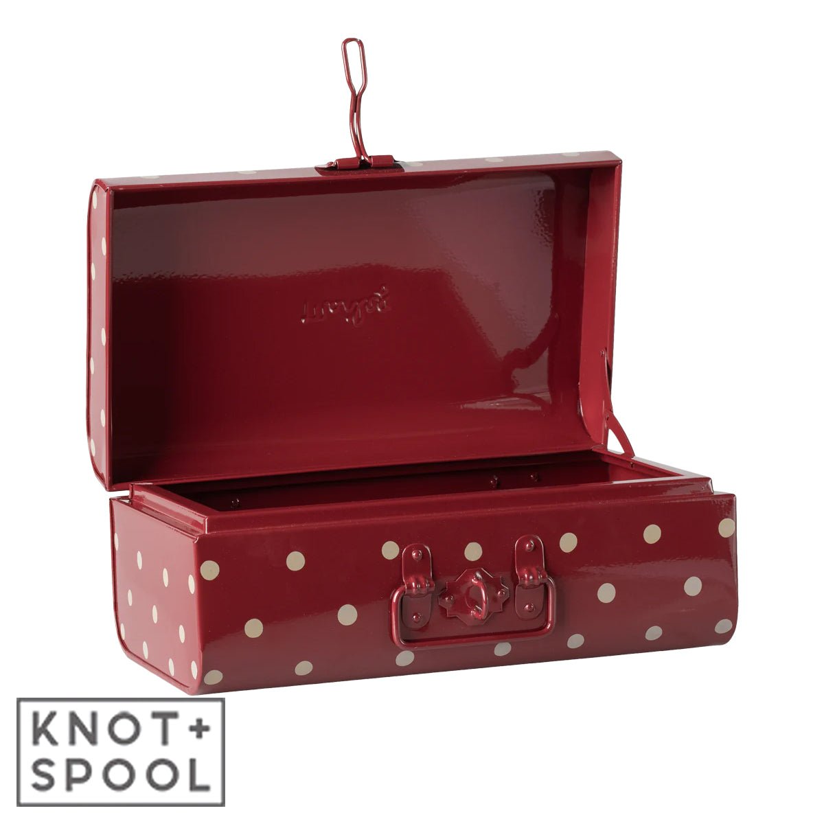 2024 Maileg Small Storage Suitcase | Red with Dots - Knot and Spool