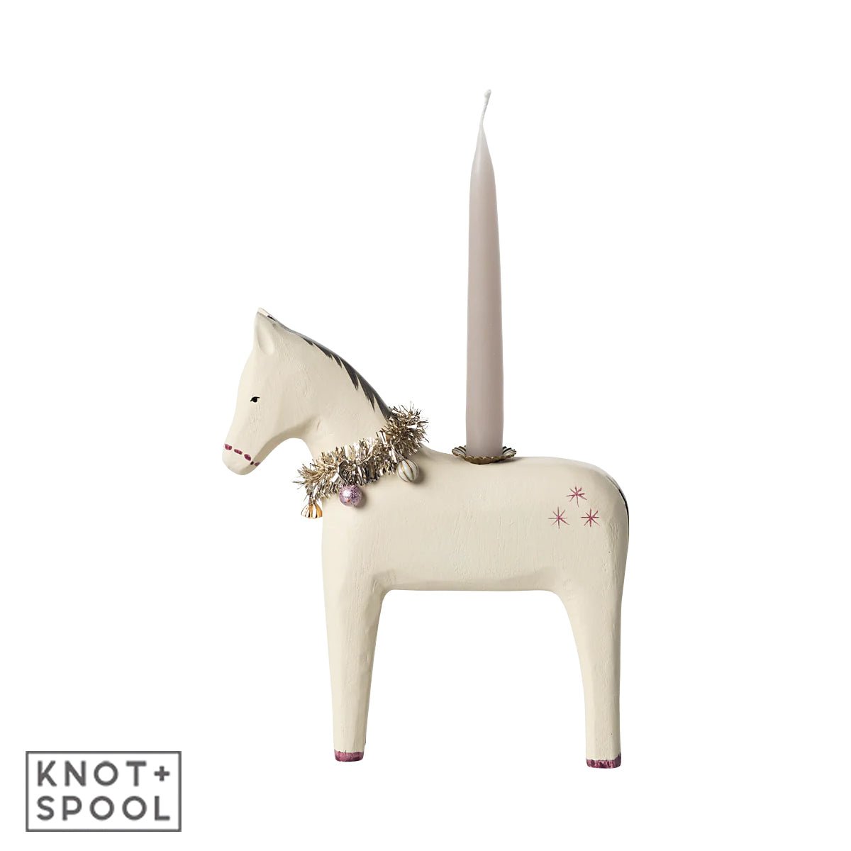 2024 Maileg Small Wooden Horse Candle Holder - Knot and Spool