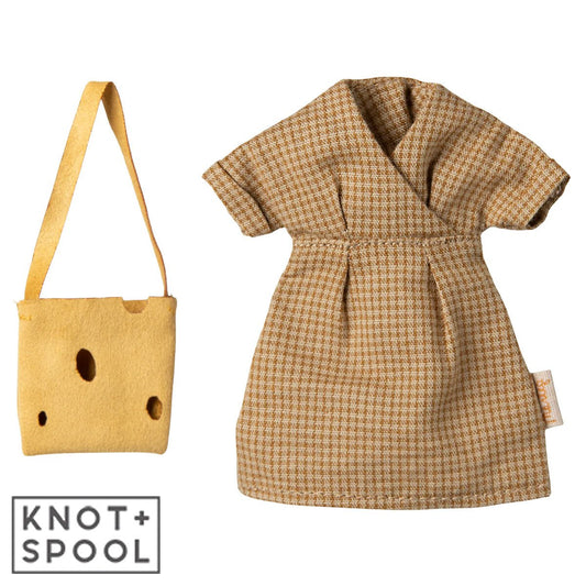 2025 Maileg Mum Mouse Dress & Bag - Knot and Spool