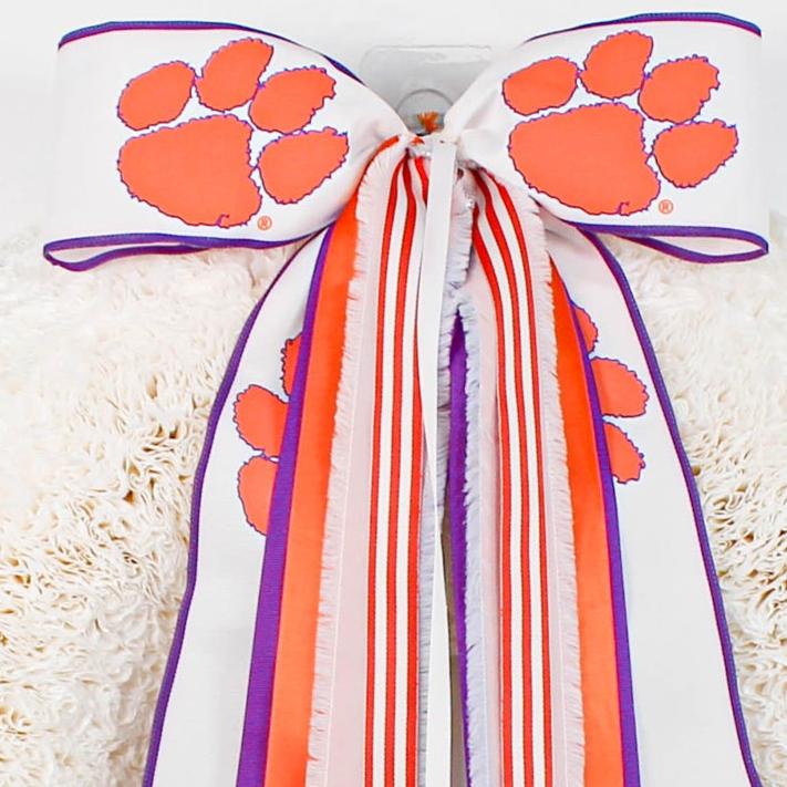 Clemson Tigers Collegiate RIBBON SET with Bow Close Up of Bow