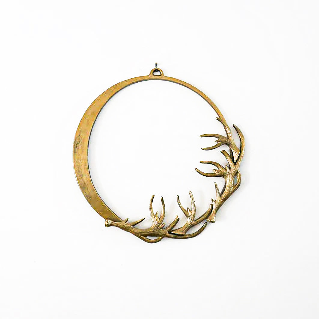 Gold Metal Deer Antler Wreath