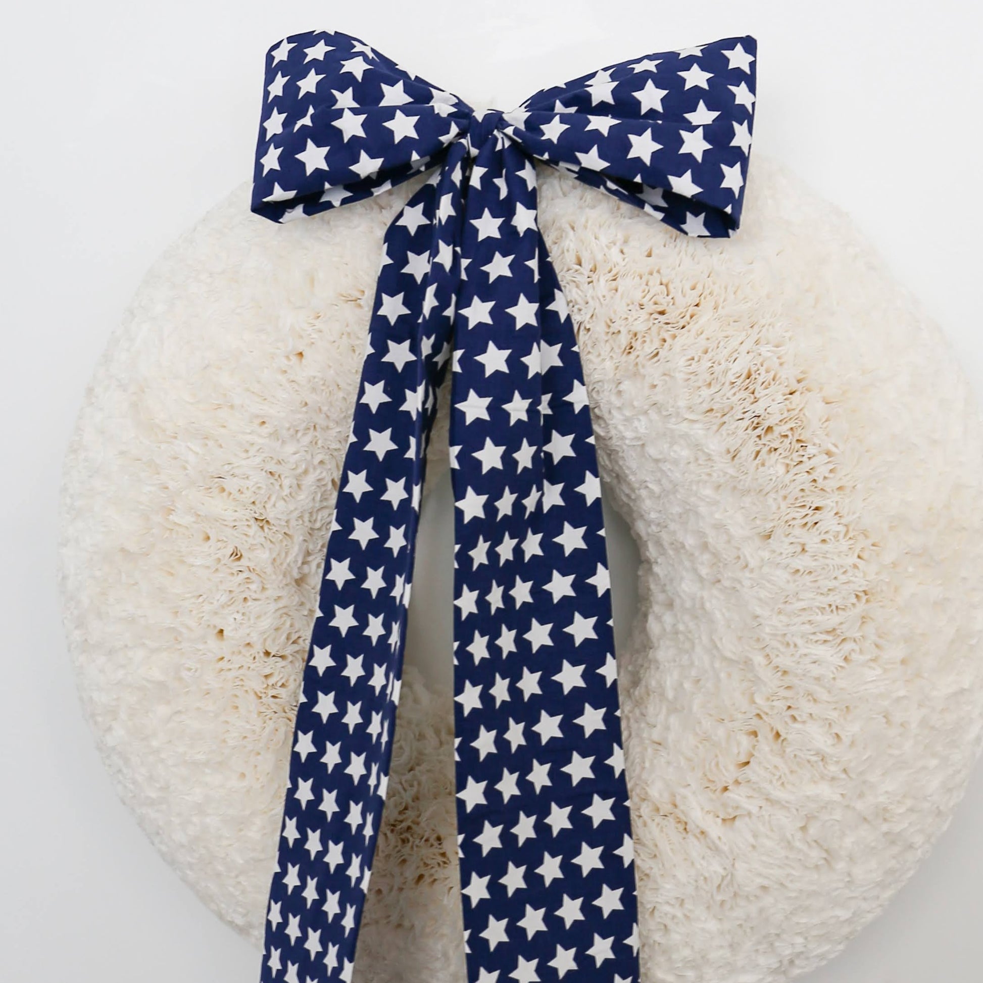 Sky Full of Stars Bow on White Coffee Filter Wreath