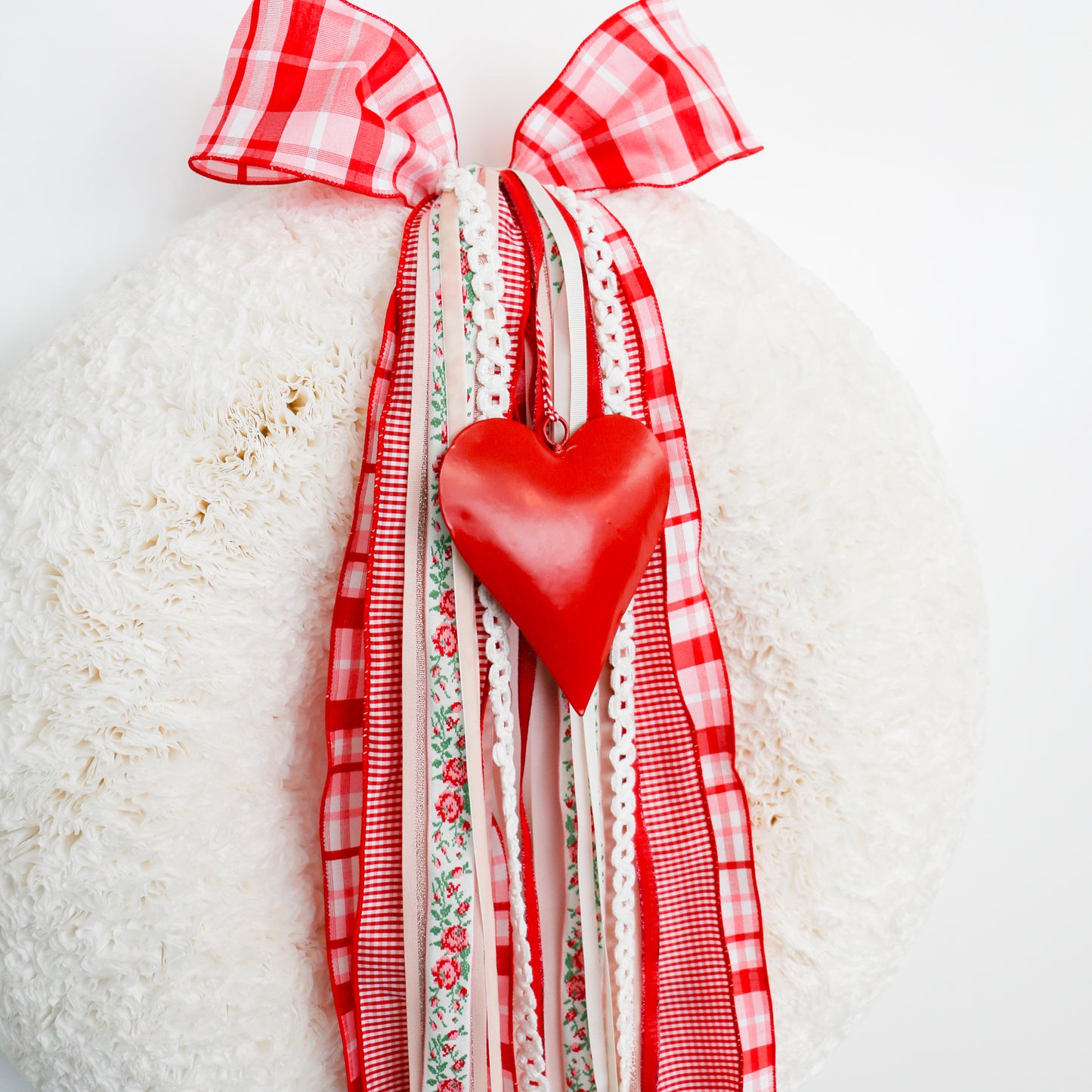 Red Metal Heart Ornament | 5 x 6 inches