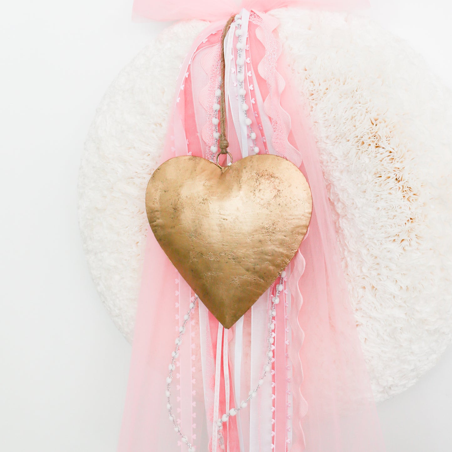 Large Antique Gold Heart Door Hanger | 10 x 10 inches