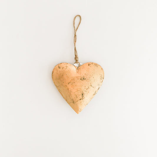 Small Antique Gold Heart Door Hanger | 6 x 6 inches