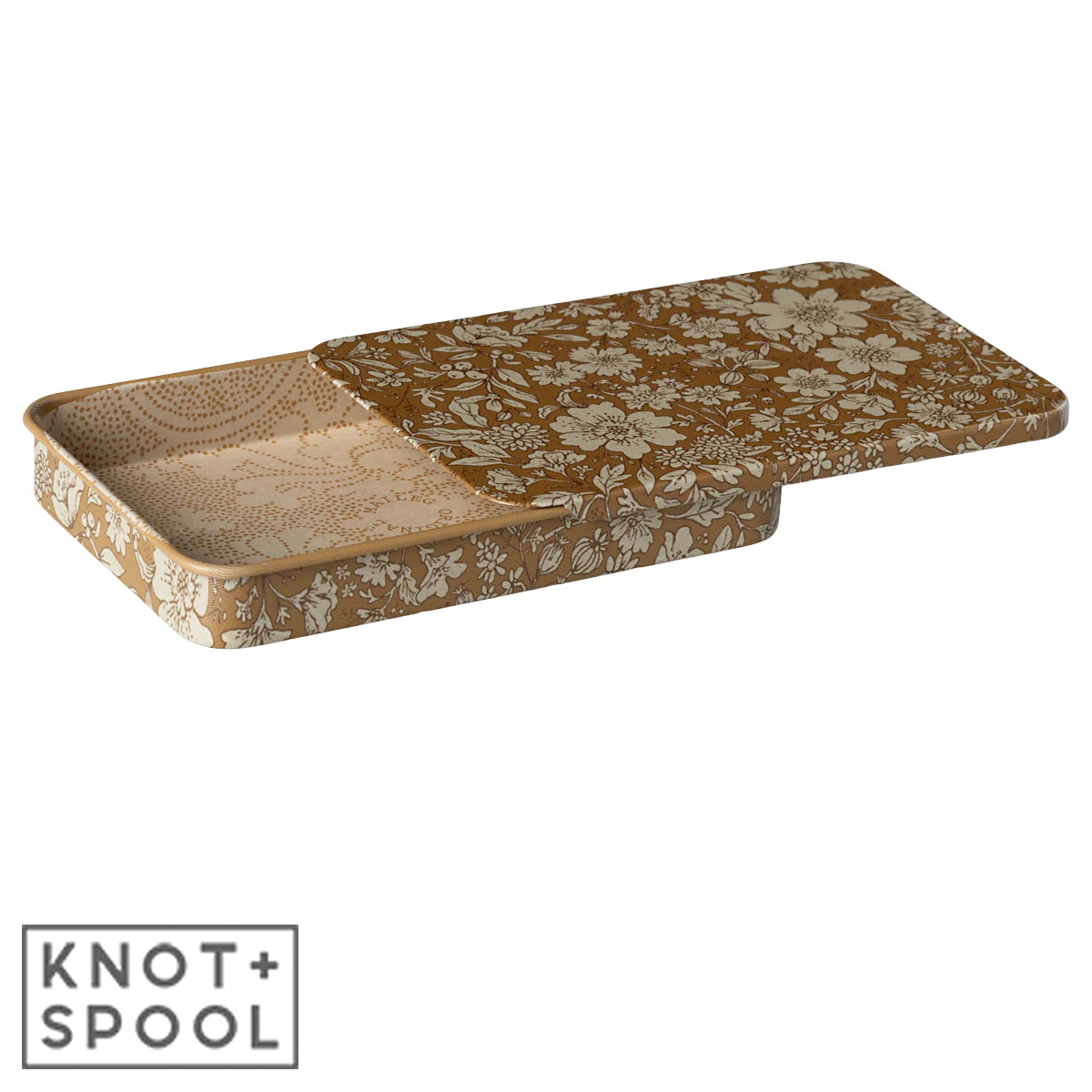 Maileg Blossom-Ocher Metal Box with Sliding Lid