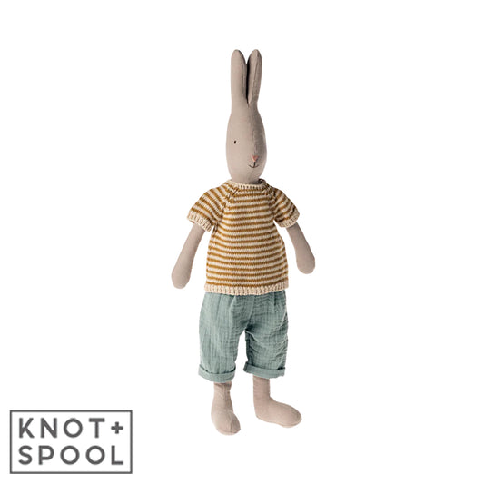 Maileg Classic Rabbit with Knitted Shirt & Pants | Size 3