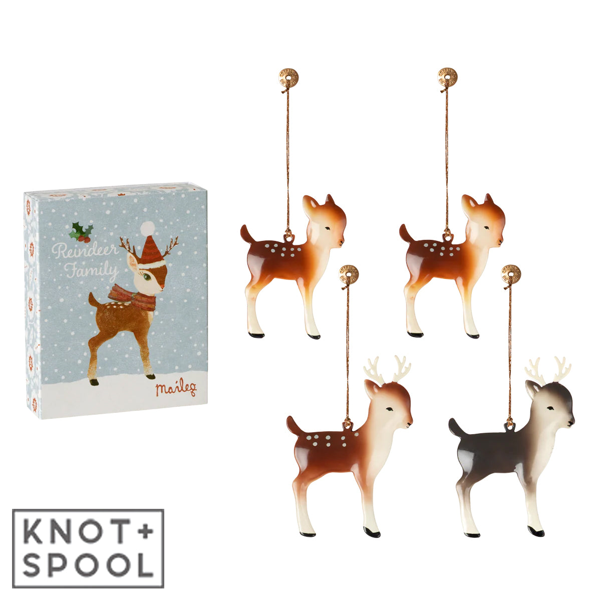 2024 Maileg Metal Reindeer Family Ornament Set