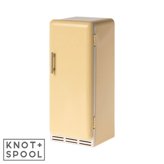 Maileg Miniature Yellow Fridge Side Angle