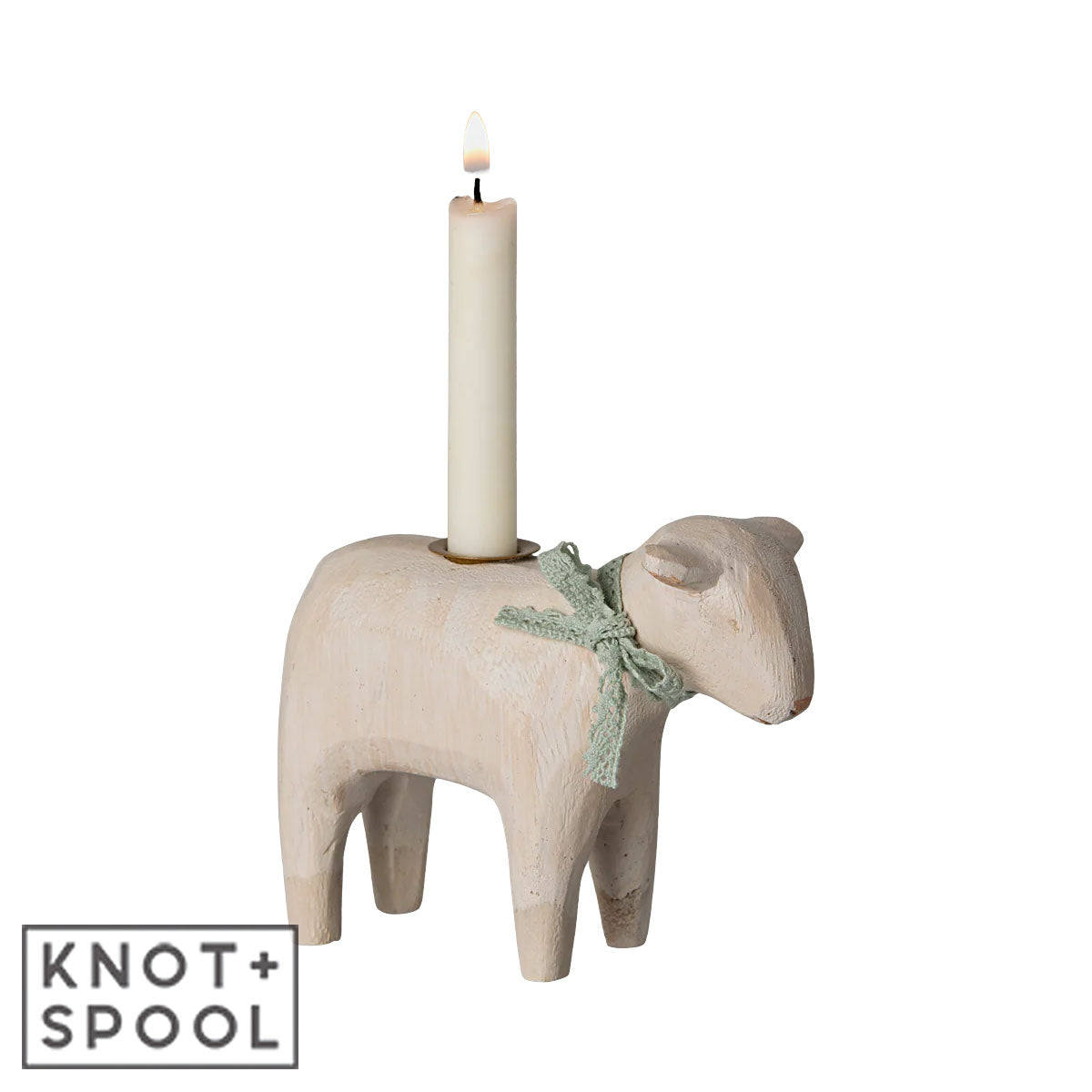 Maileg Mint Lamb Candle Holder with Candle