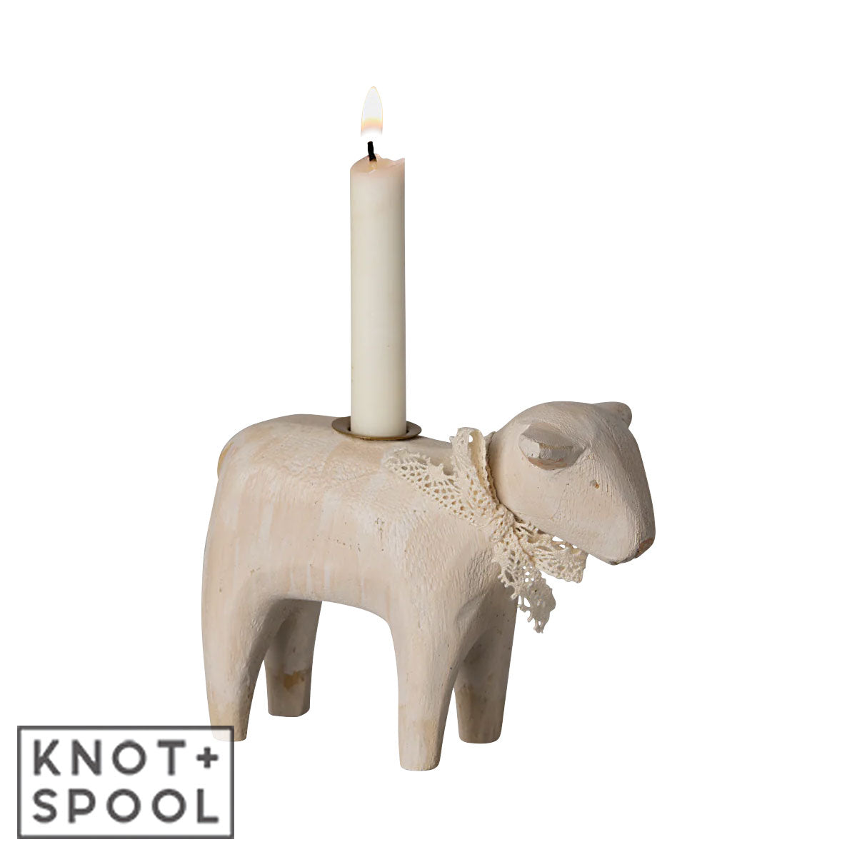 Maileg Off-White Lamb Candle Holder with Candle