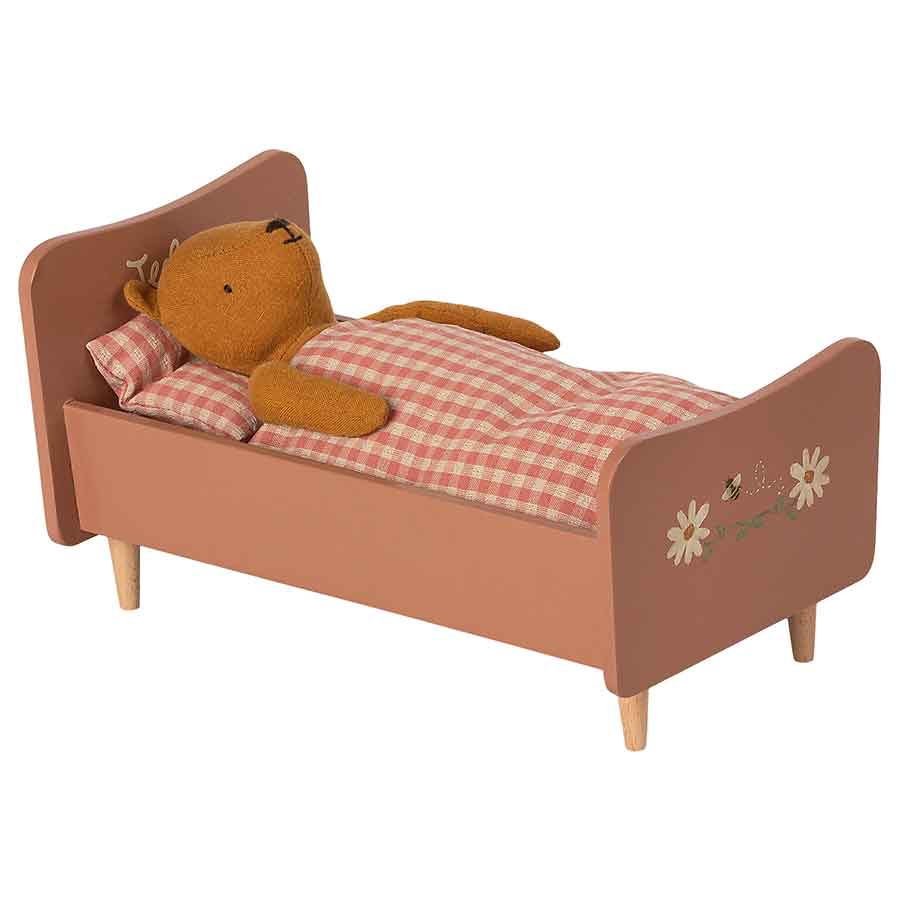 Maileg Teddy Mom Rose Wooden Bed