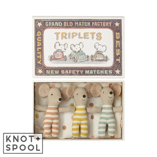 Maileg Triplets Baby Mice In Matchbox