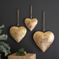 Large Antique Gold Heart Door Hanger | 10 x 10 inches