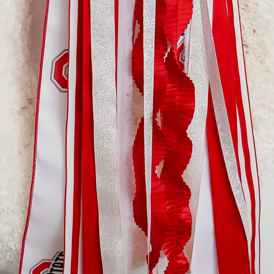 Ohio State Buckeye Collegiate RIBBON SET™ (with Bow) Close up