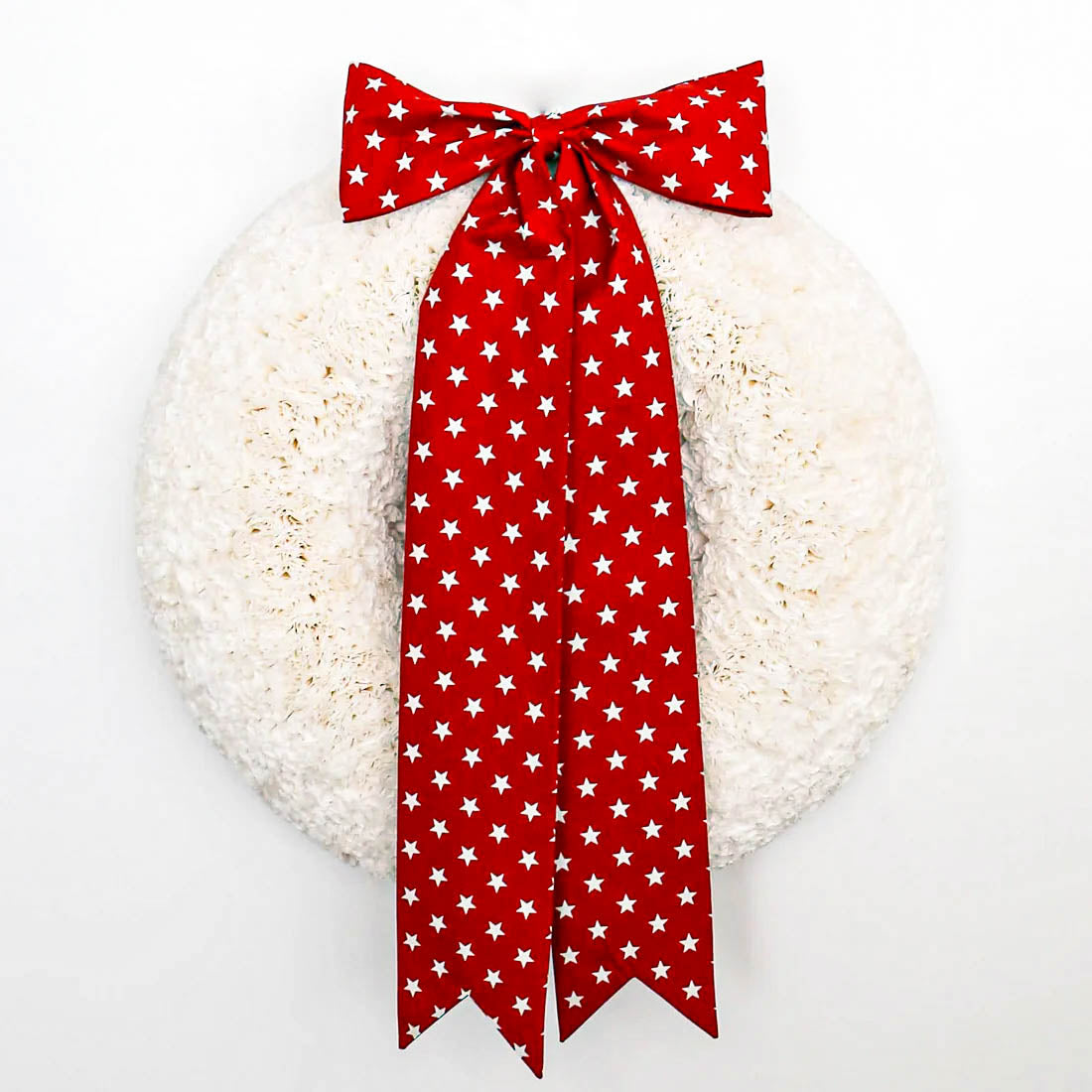 White Stars on Red Bow