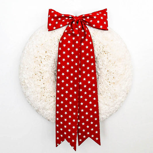 White Stars on Red Bow