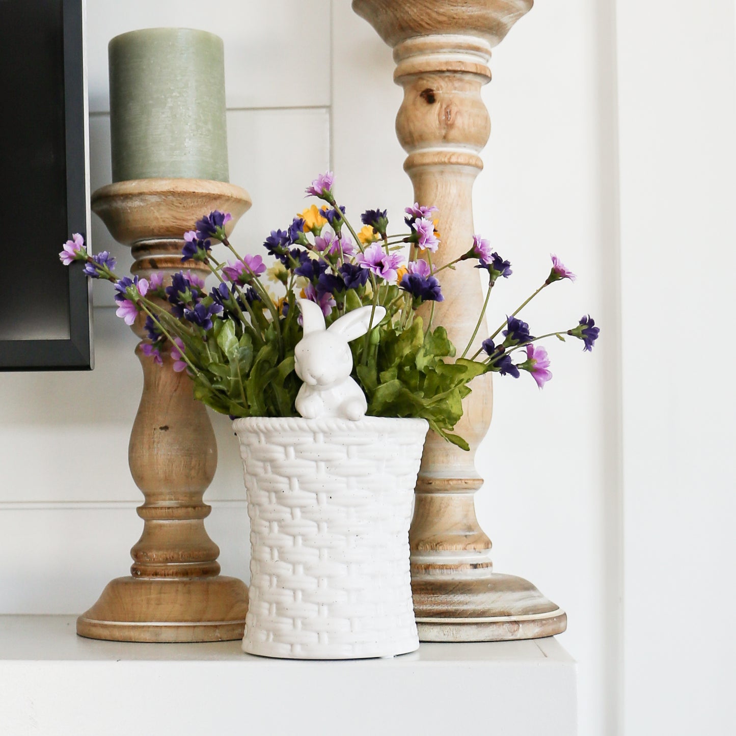 Springtime Bunny Ceramic Vase