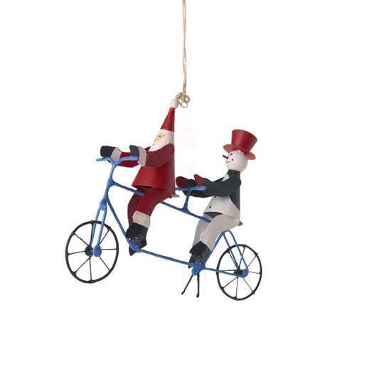 Tandem Santa Cycling Ornament