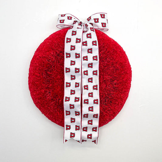 Utah Utes Collegiate Bow on Red Coffee Filter Wreath