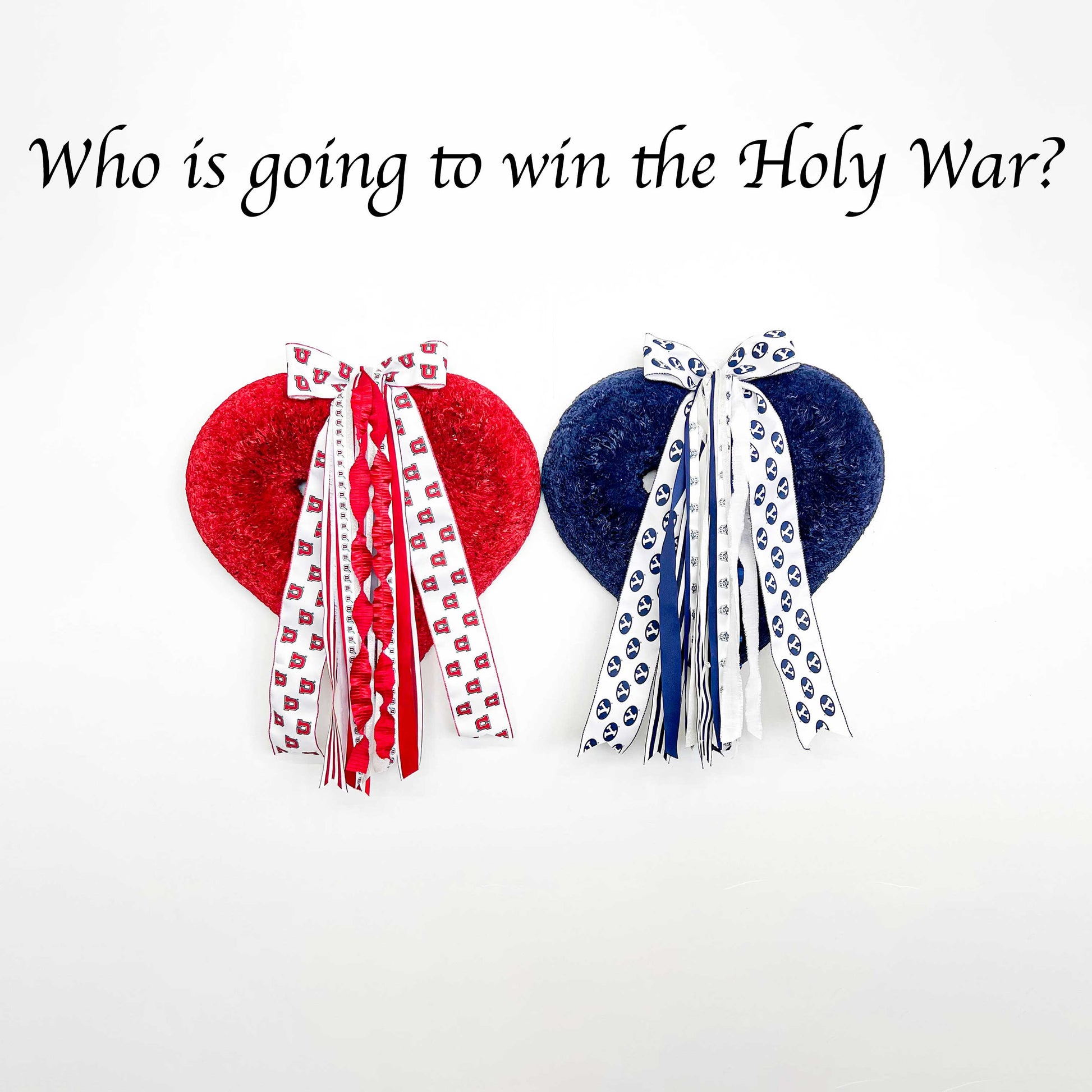 Navy Blue & Red Heart Coffee Filter Wreaths