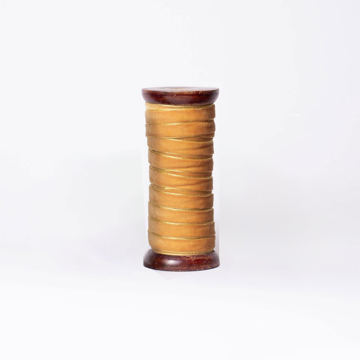 Gold Velvet Ribbon w/Gold Edge on Spool - Knot and Spool