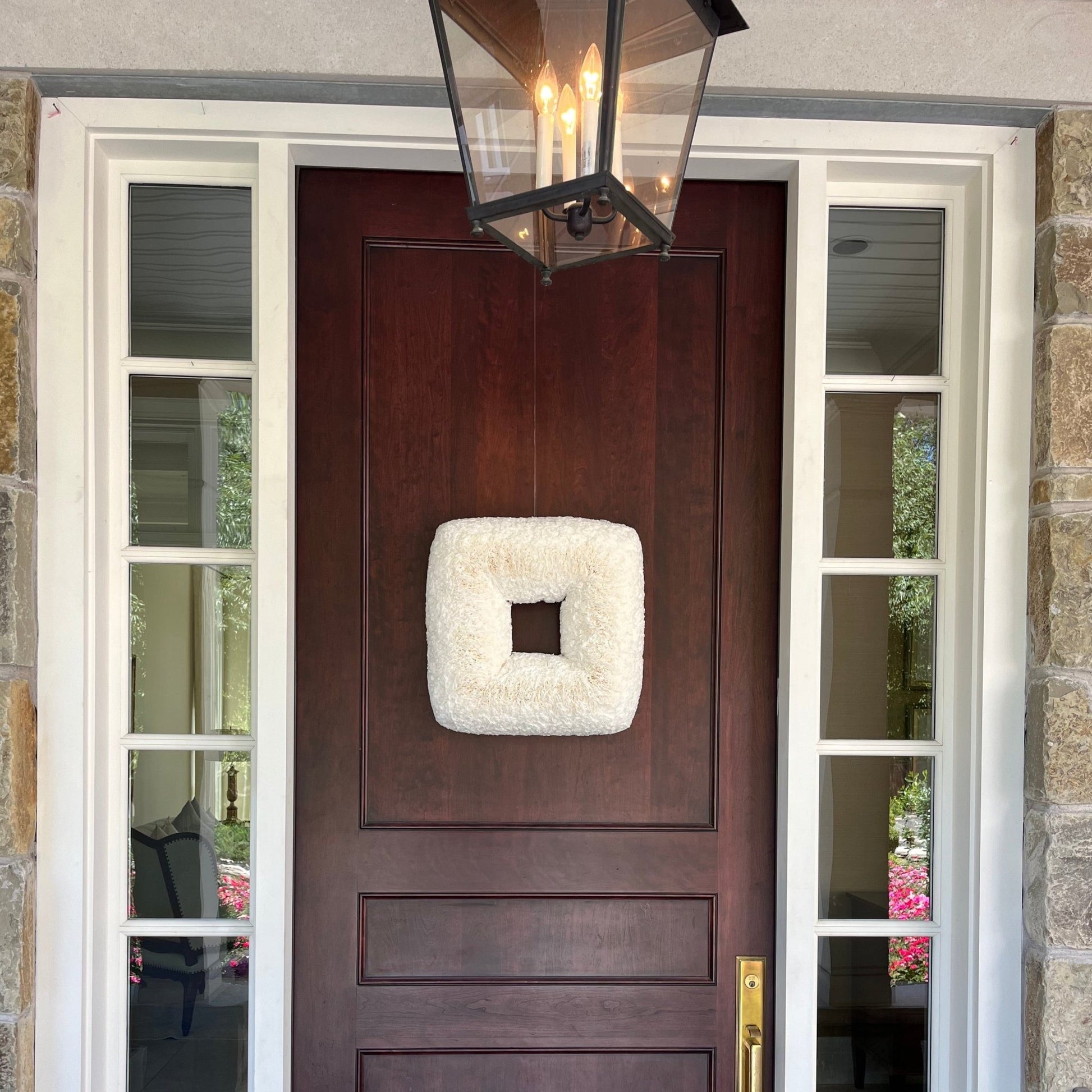 White Square Coffee Filter Wreath - Knot and Spool