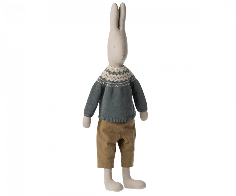 2022 Maileg Rabbit Pants and Knitted Sweater - Size 5 - Knot and Spool