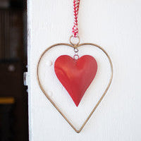 Antique Brass Heart Door Hanger | 9 x 11 inches