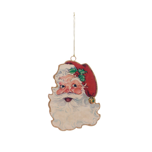 5"H Vintage Reproduction Metal 2-Sided Santa Ornament 3